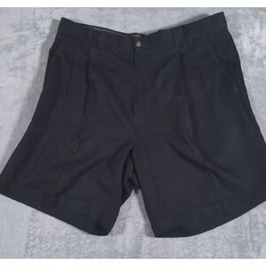 Tommy Bahama Shorts Mens 36 Black Relax‎ Pleated Front 100% Silk